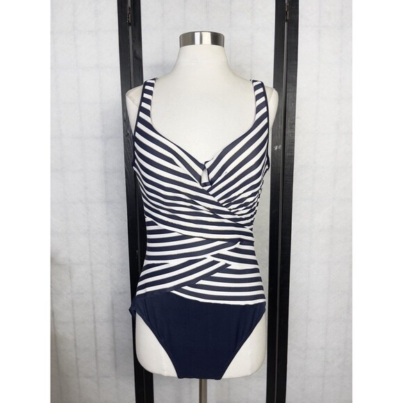 Miracle suits New Directions Layered Escape One Piece Swimsuit Midnight Navy 8 - Picture 1 of 6